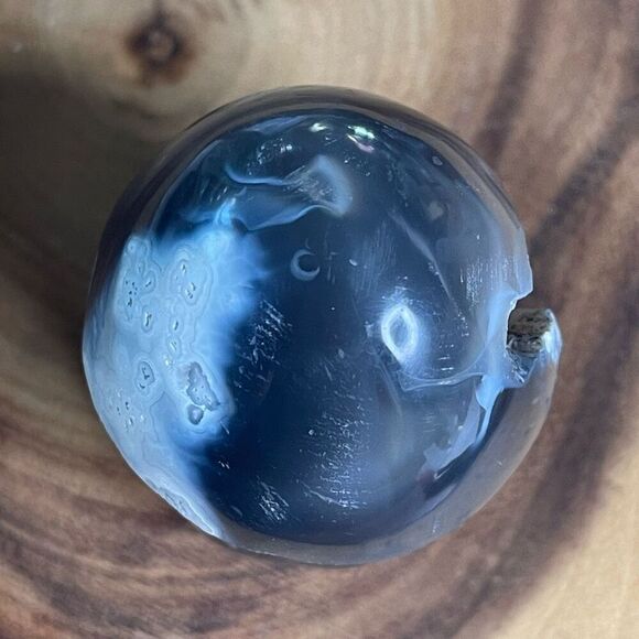 Orca agate mushroom carving crystal druzy black white - Picture 7 of 9